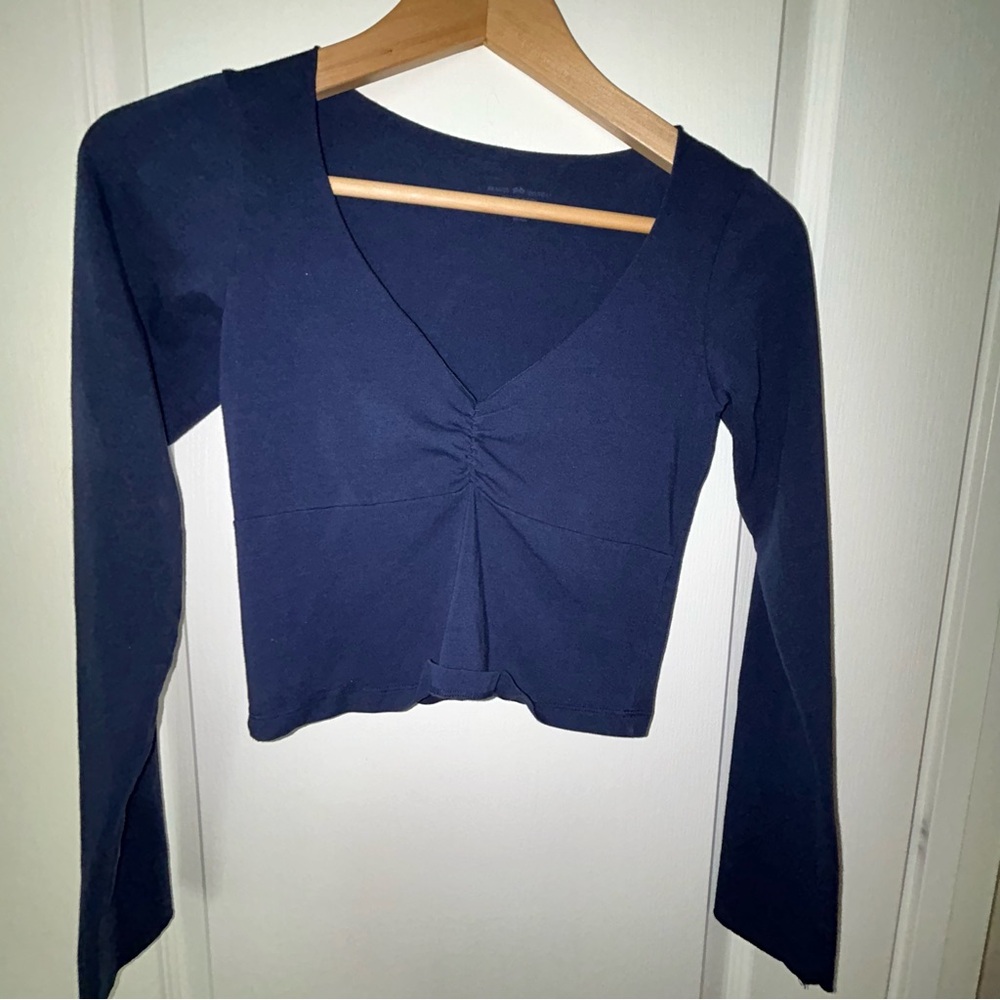 Brandy Melville Blue Ruched Crop Top. One Size